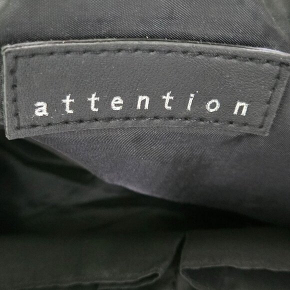 Attention Black Silver Convertible Designer Inspired Large Tote Bag - Picture 8 of 10